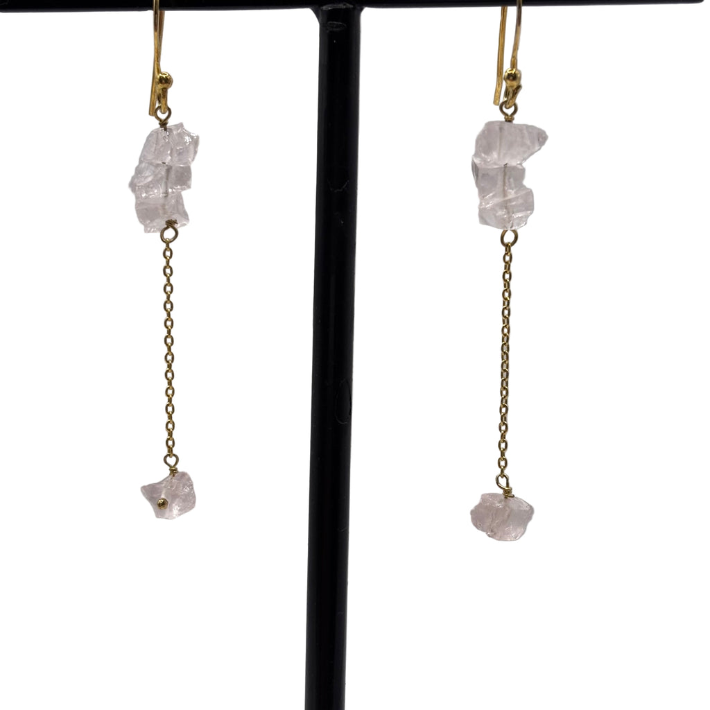 Boucles d’oreilles Argent et Quartz rose