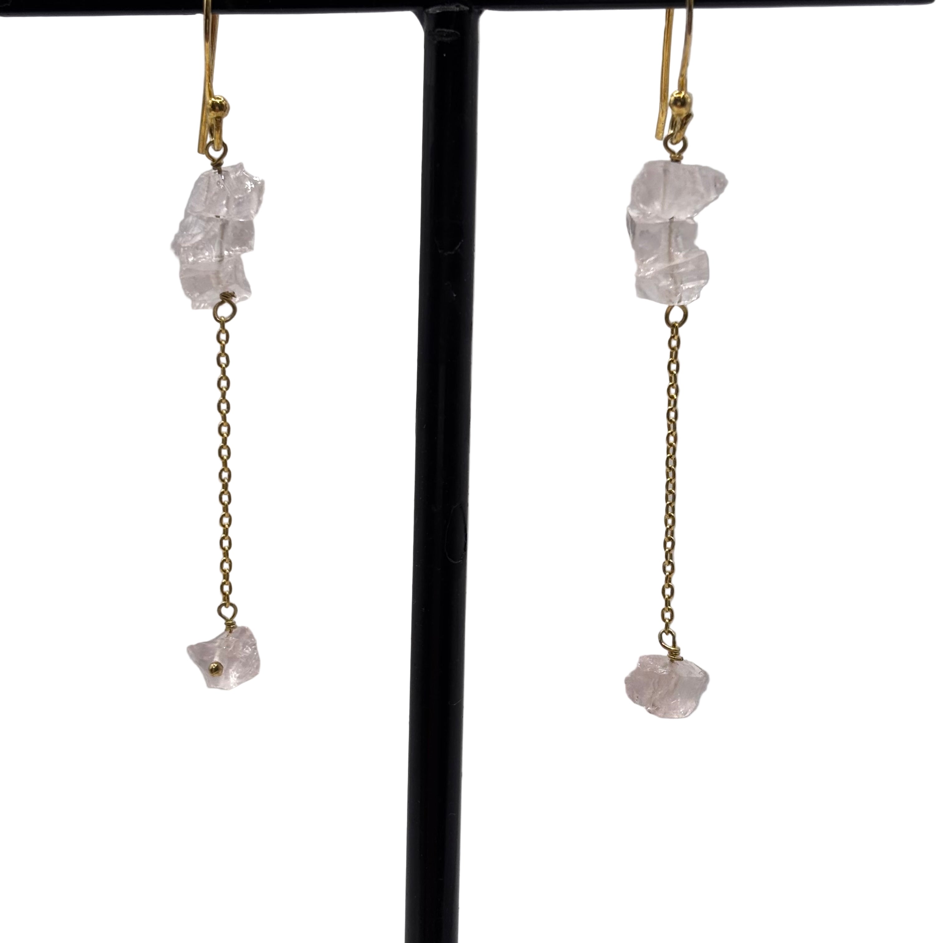 Boucles d’oreilles Argent et Quartz rose
