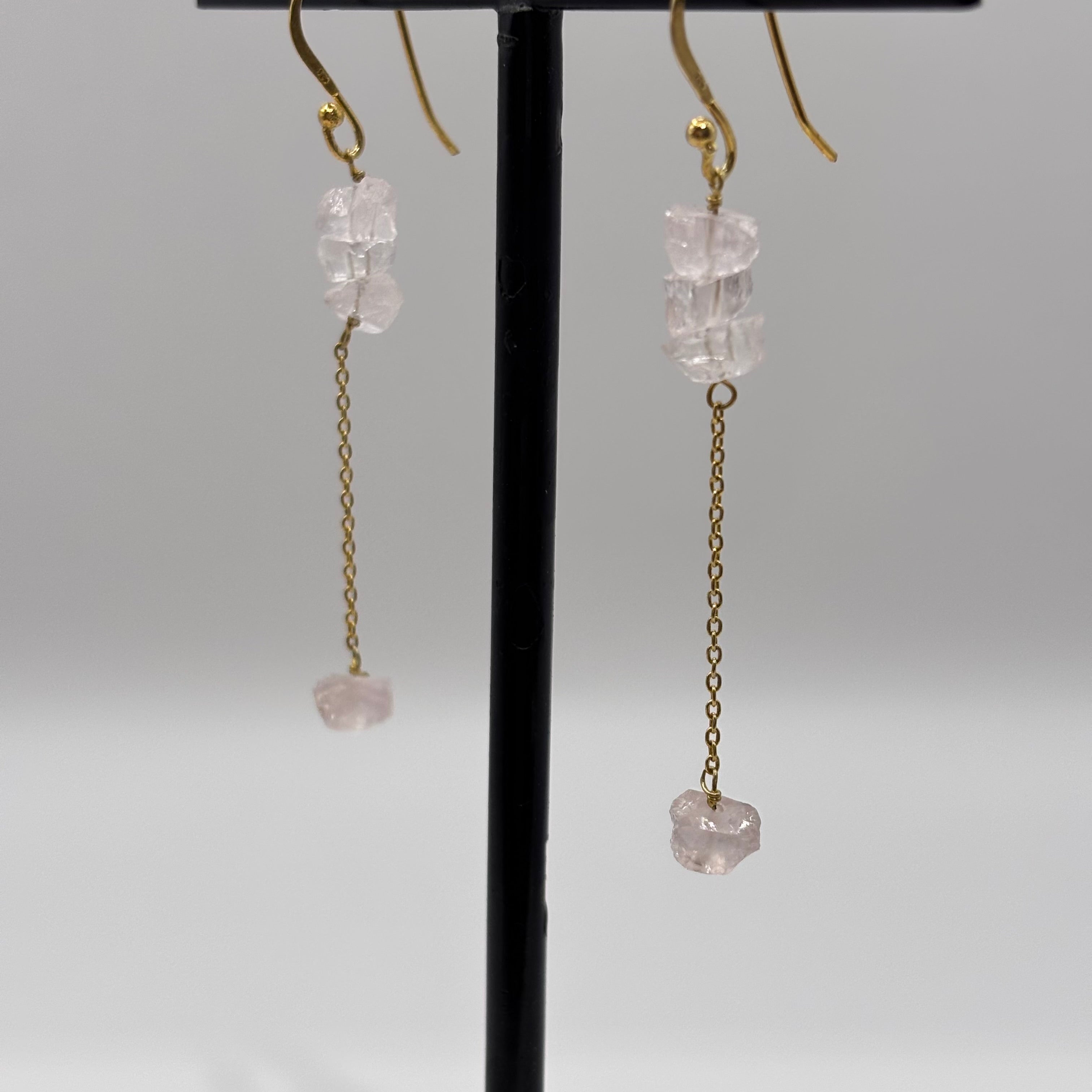 Boucles d’oreilles Argent et Quartz rose