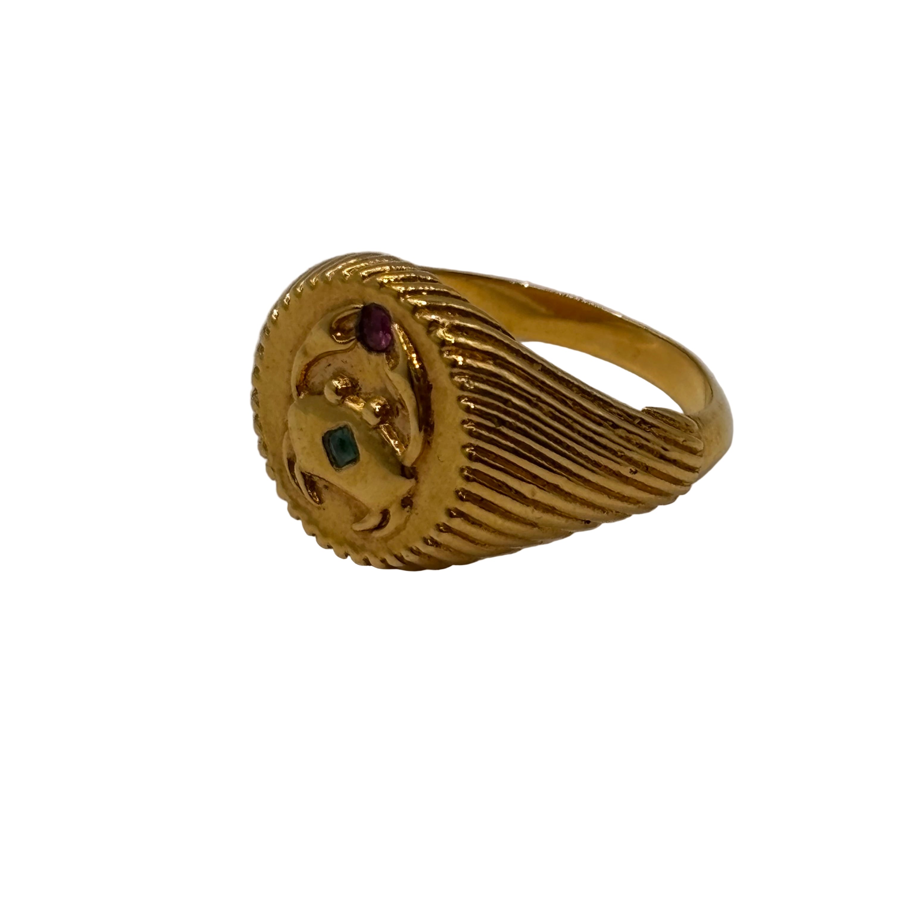 Chevalière Crabe et pierres semi précieuses