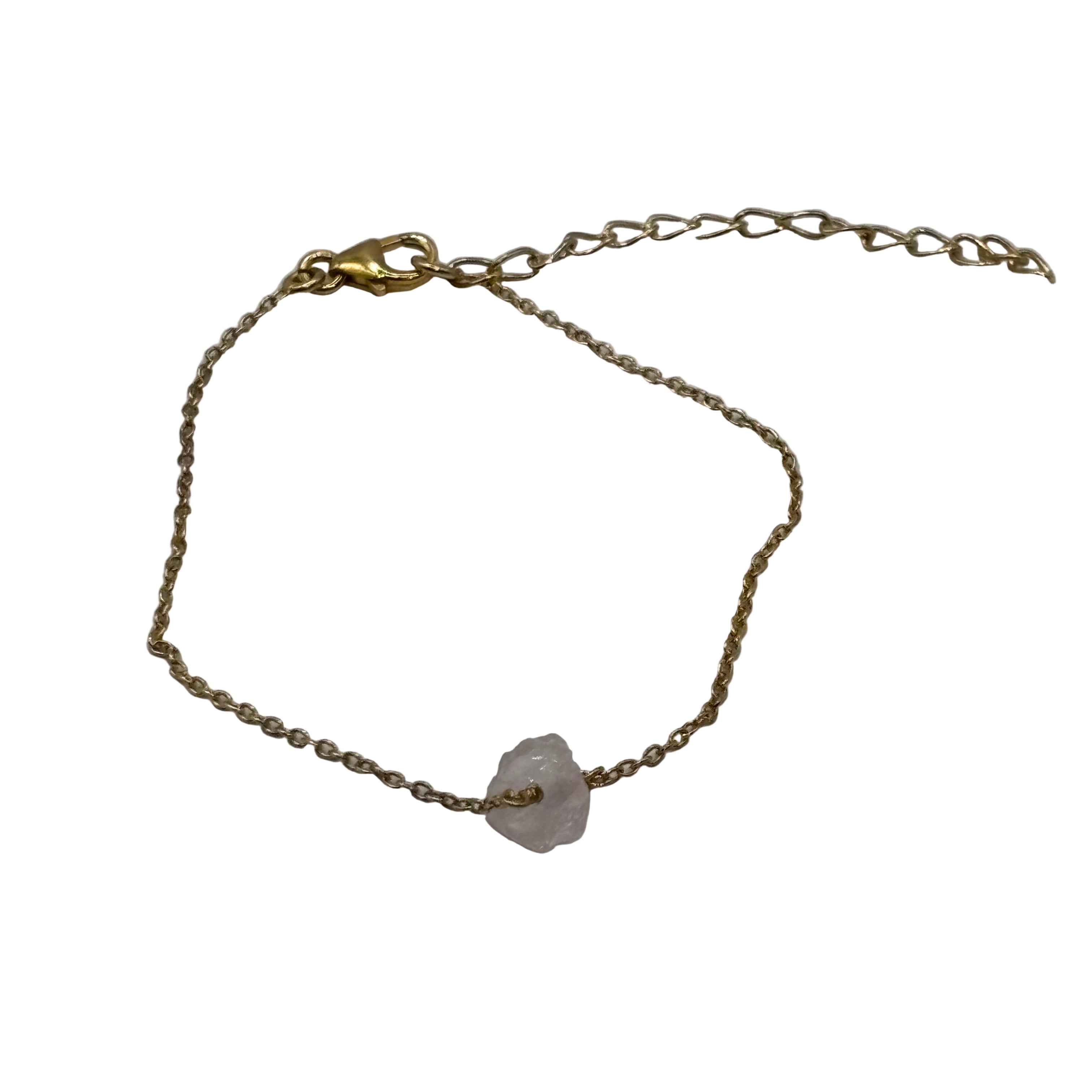 Bracelet Argent doré Quartz rose